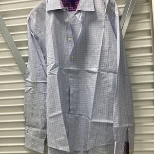 Egara Blue Dress Shirt Classic Checkered Design